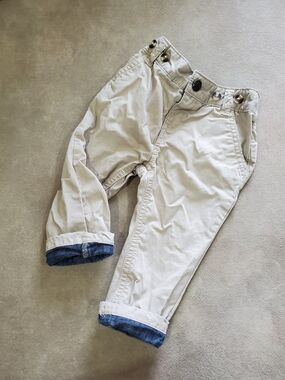 Baby GAP Toddler Khaki Pants with Rolled Denim Cuffs